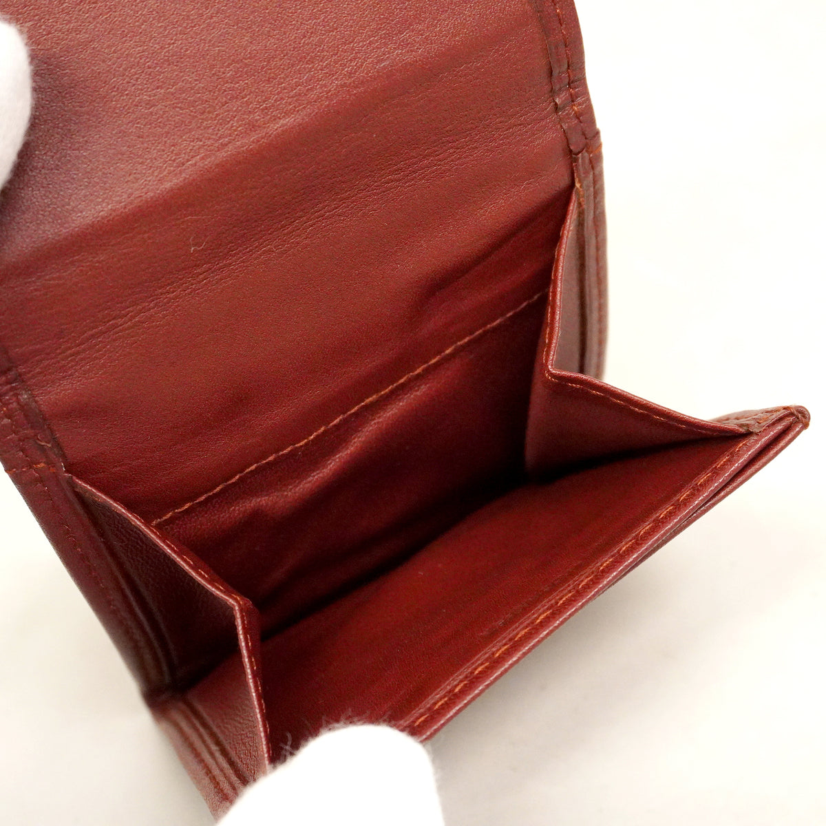 【6ge5780】カルティエ コインケース マスト レザー ボルドー ゴールド金具【中古】メンズ レディース ユニセックス