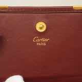 【6ge5780】カルティエ コインケース マスト レザー ボルドー ゴールド金具【中古】メンズ レディース ユニセックス