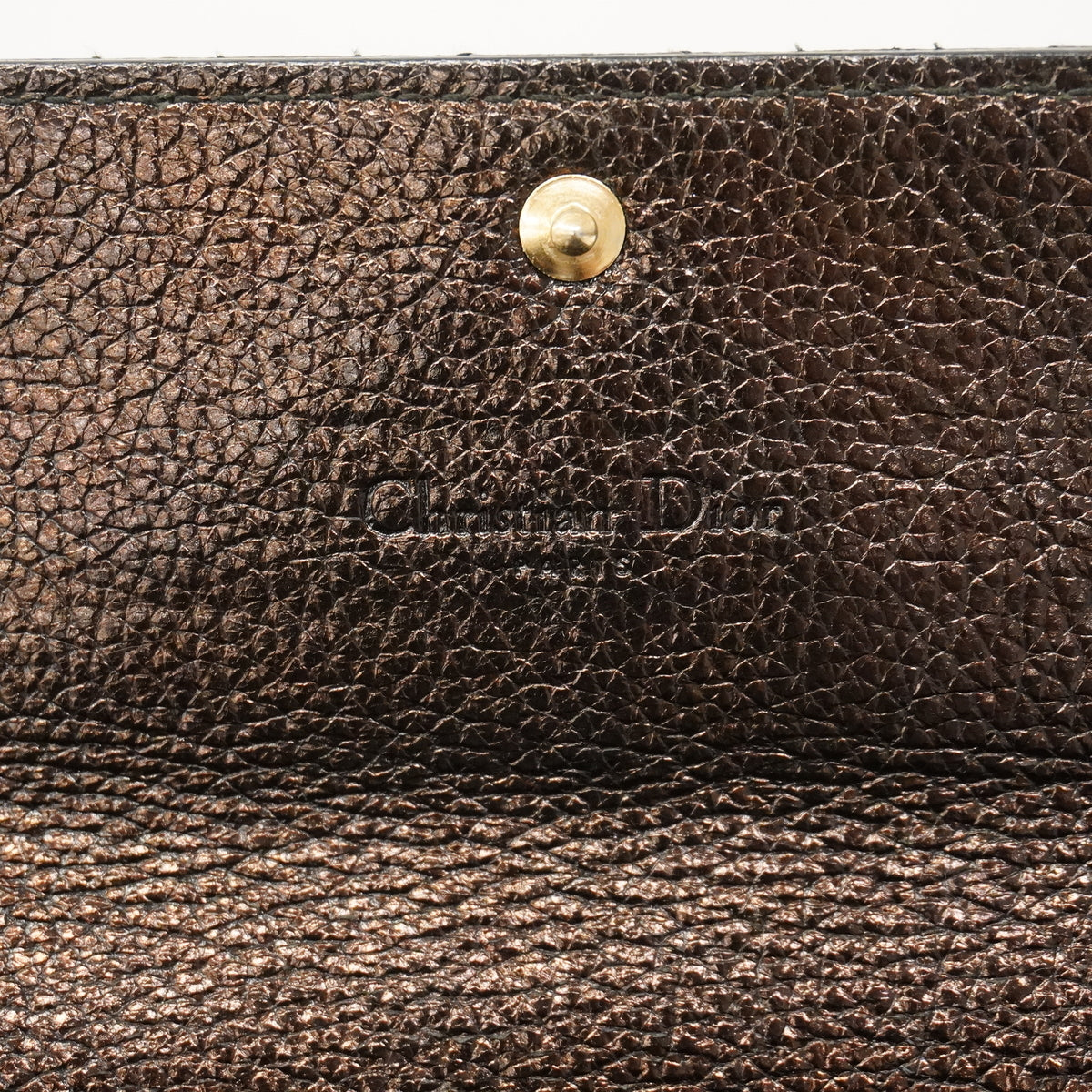 【6ge5781】クリスチャンディオール 長財布 カナージュ レザー ダークブラウン シャンパンゴールド金具【中古】レディース