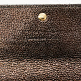 【6ge5781】クリスチャンディオール 長財布 カナージュ レザー ダークブラウン シャンパンゴールド金具【中古】レディース