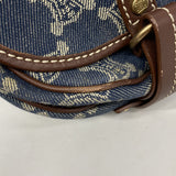 【6ge5784-k】セリーヌ ショルダーバッグ パリマカダム デニム ブルー ゴールド金具【中古】レディース