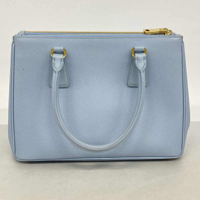 【6ge5785-k】プラダ ハンドバッグ サフィアーノ ガレリア レザー ブルー ゴールド金具【中古】レディース