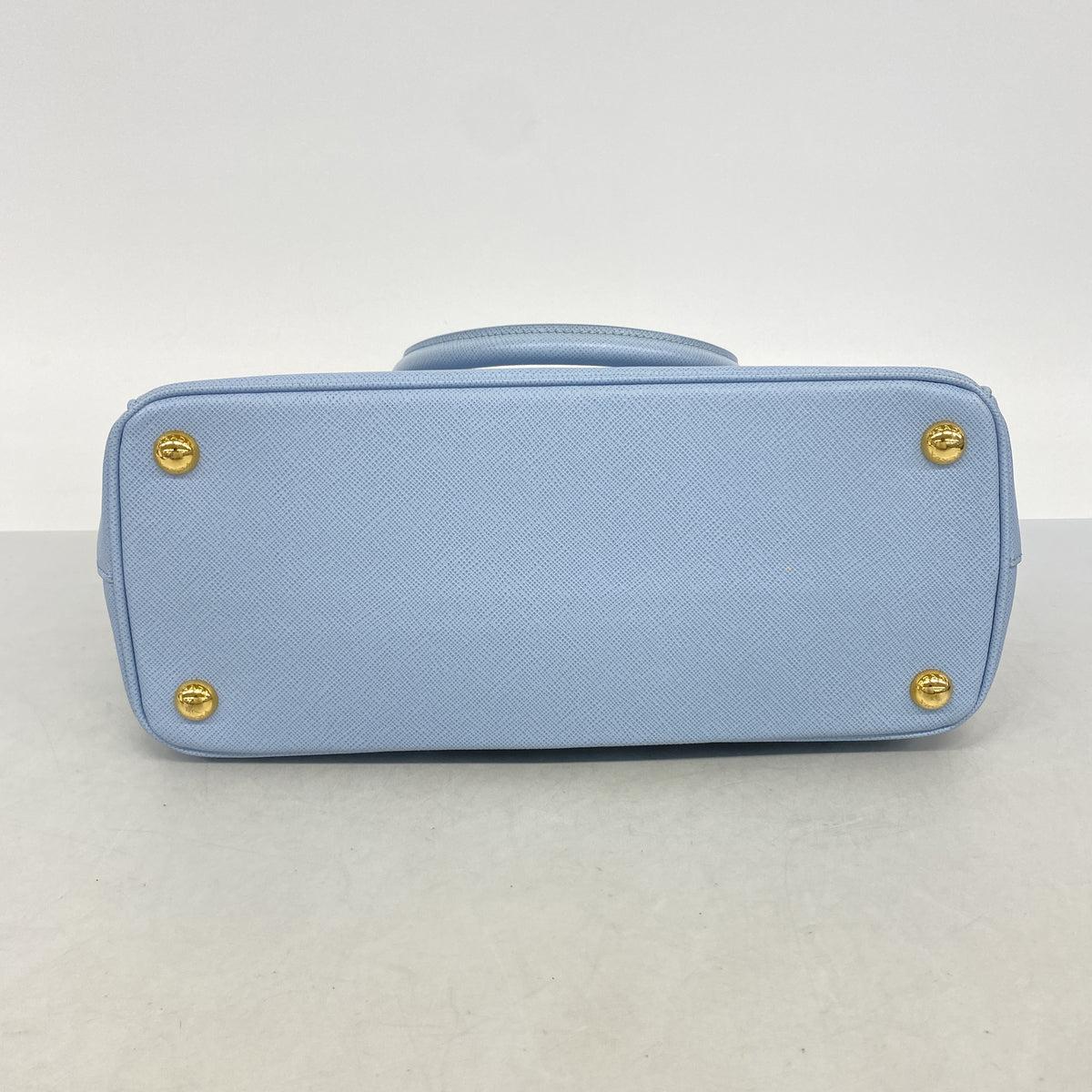 【6ge5785-k】プラダ ハンドバッグ サフィアーノ ガレリア レザー ブルー ゴールド金具【中古】レディース