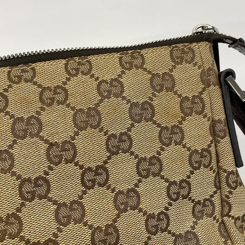 【6ge5787-k】グッチ ショルダーバッグ GGキャンバス 114273 キャンバス ベージュ シルバー金具【中古】レディース