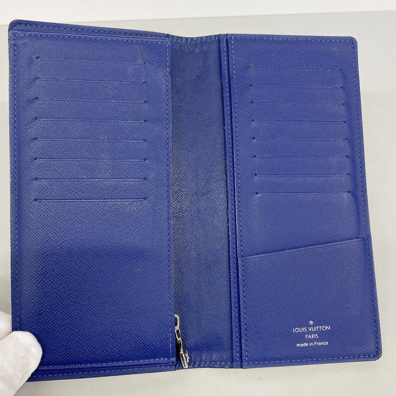 【6ge5790-k】ルイヴィトン 長財布 タイガ ポルトフォイユブラザNM M30389 ブルー【中古】メンズ