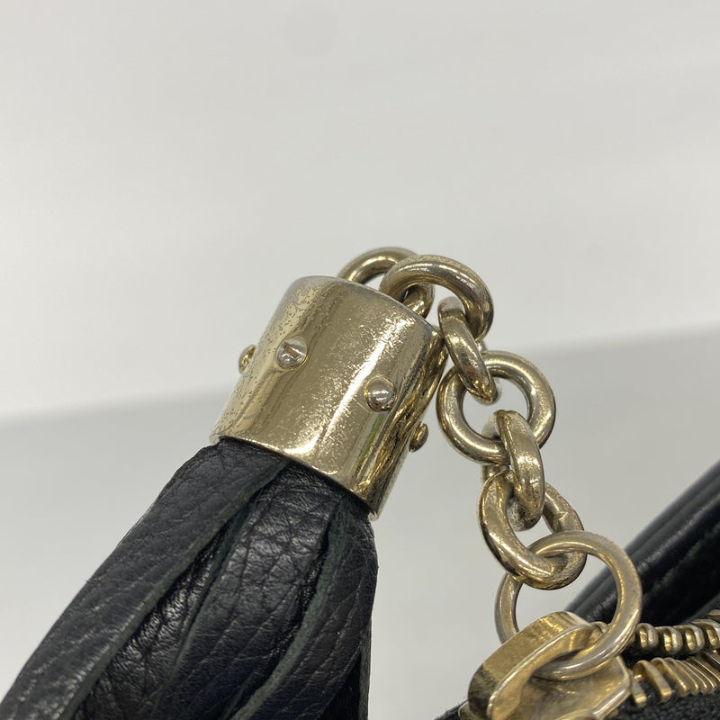 【6ge5811】グッチ ハンドバッグ ソーホー 396176 レザー ブラック ゴールド金具 2wayバッグ【中古】レディース