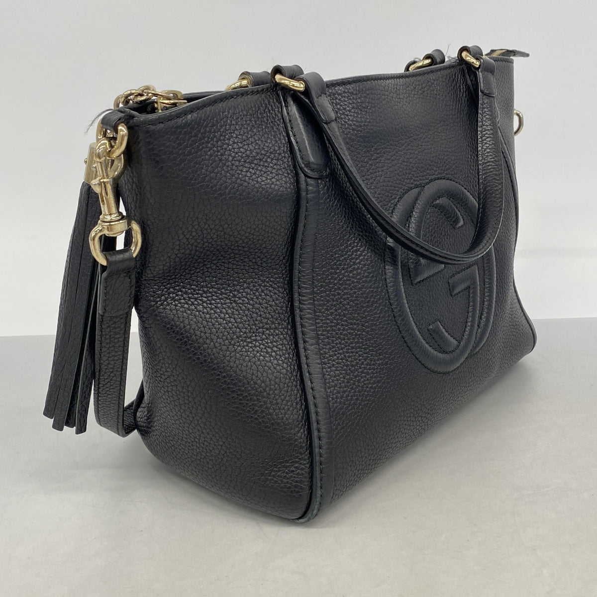 【6ge5811】グッチ ハンドバッグ ソーホー 396176 レザー ブラック ゴールド金具 2wayバッグ【中古】レディース
