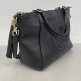 【6ge5811】グッチ ハンドバッグ ソーホー 396176 レザー ブラック ゴールド金具 2wayバッグ【中古】レディース