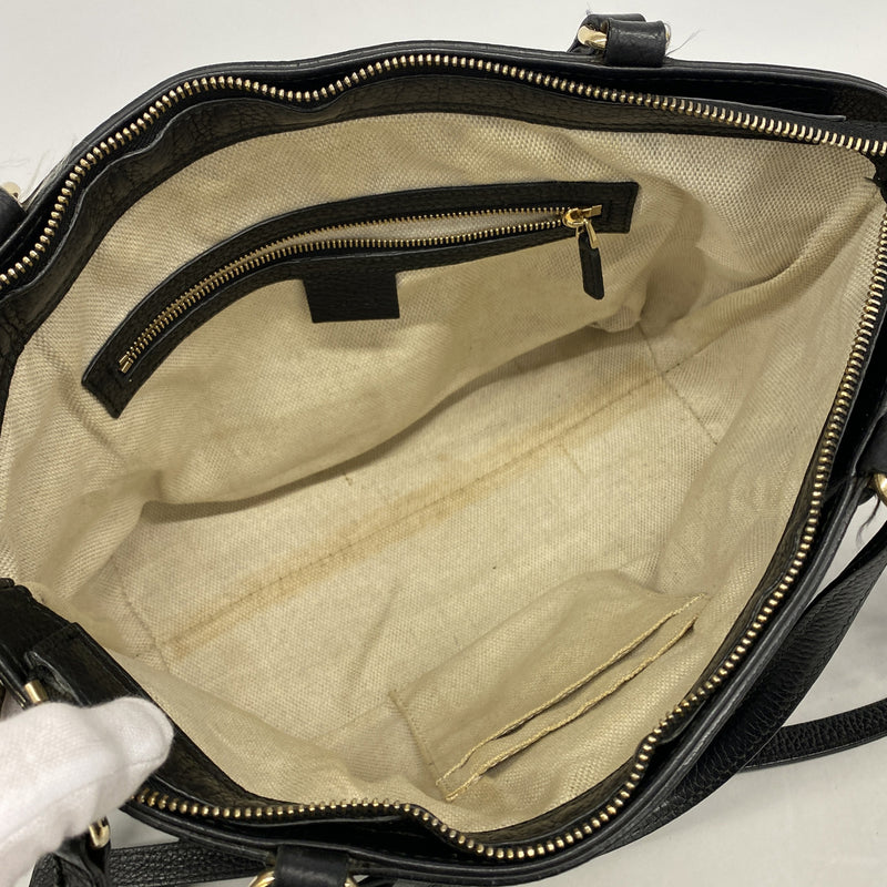 【6ge5811】グッチ ハンドバッグ ソーホー 396176 レザー ブラック ゴールド金具 2wayバッグ【中古】レディース