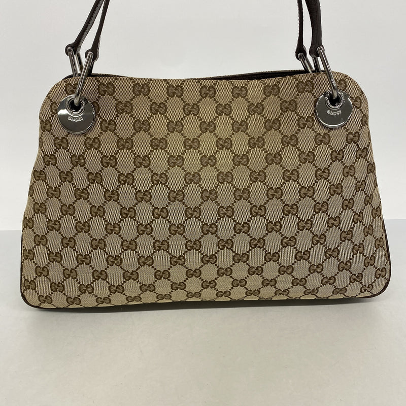 【6ge5812】グッチ トートバッグ GGキャンバス 121023 キャンバス ベージュ シルバー金具【中古】レディース