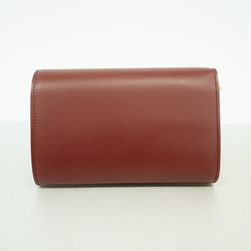 【6ge5816】カルティエ 財布 マスト レザー ボルドー ゴールド金具【中古】レディース