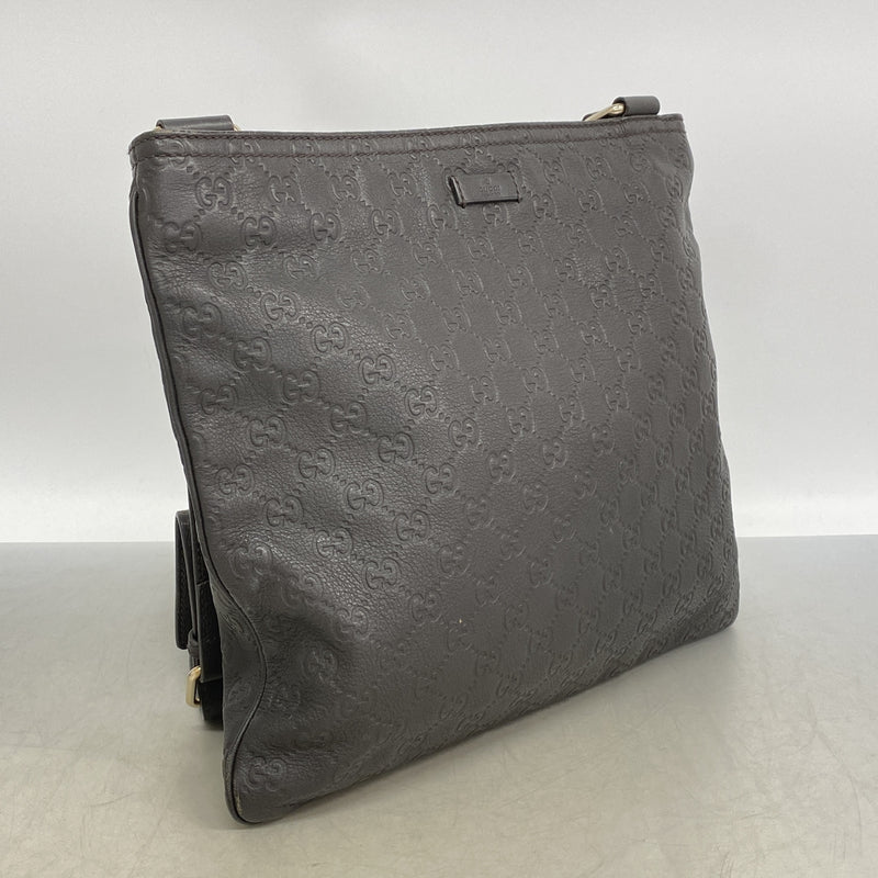 【6ge5829】グッチ ショルダーバッグ グッチシマ 201446 レザー ダークブラウン シャンパンゴールド金具【中古】メンズ