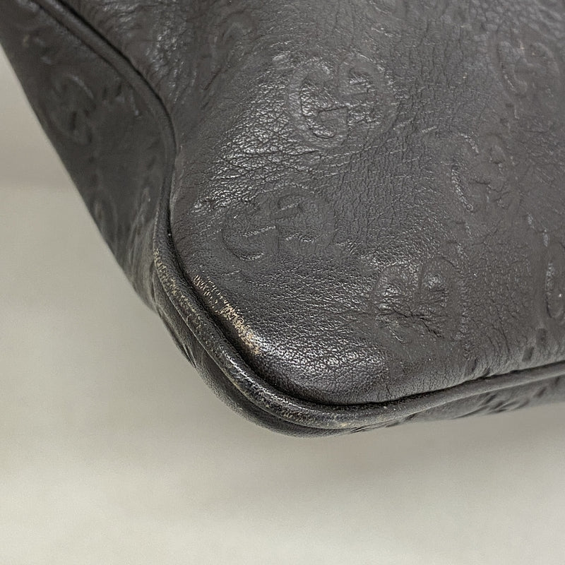【6ge5829】グッチ ショルダーバッグ グッチシマ 201446 レザー ダークブラウン シャンパンゴールド金具【中古】メンズ