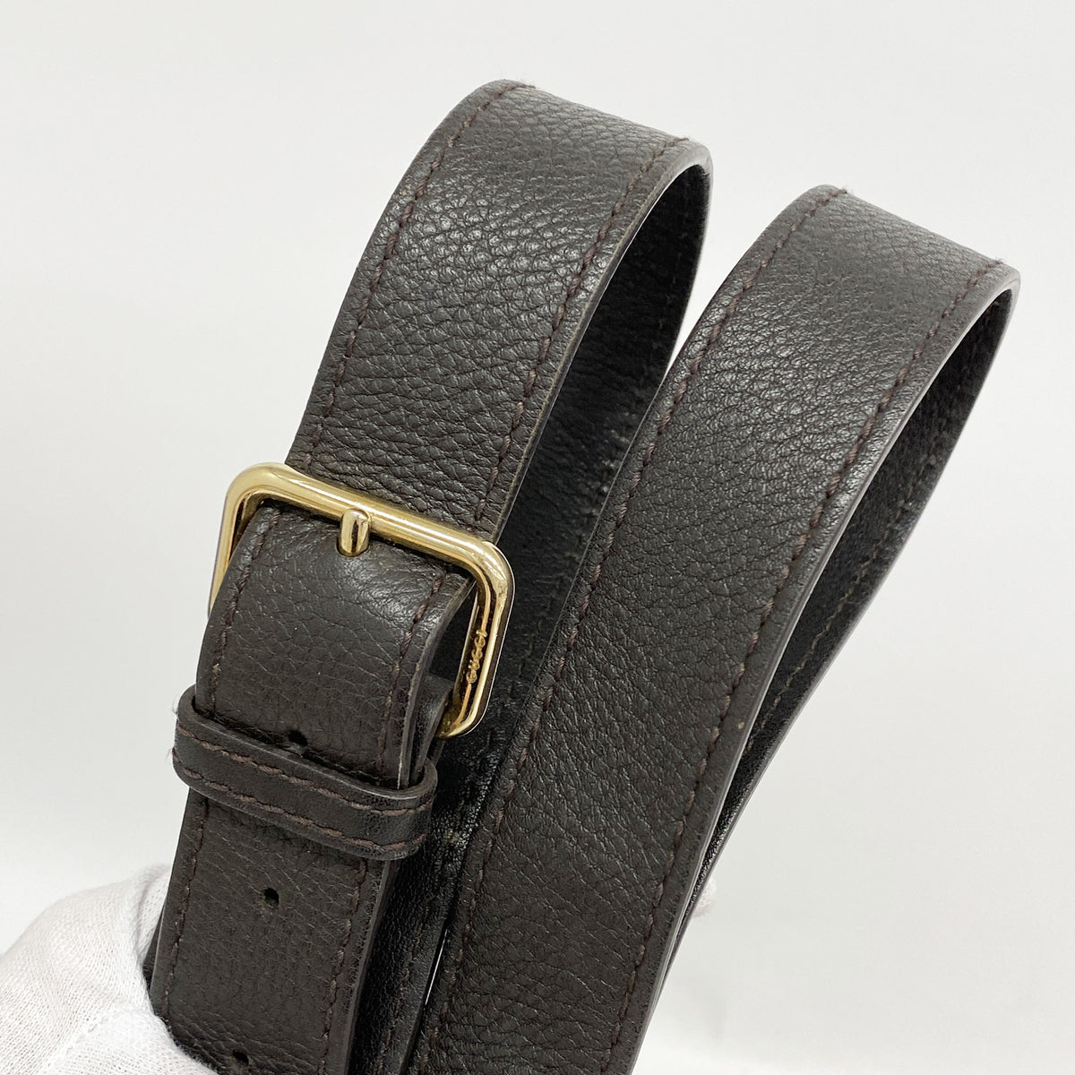 【6ge5829】グッチ ショルダーバッグ グッチシマ 201446 レザー ダークブラウン シャンパンゴールド金具【中古】メンズ