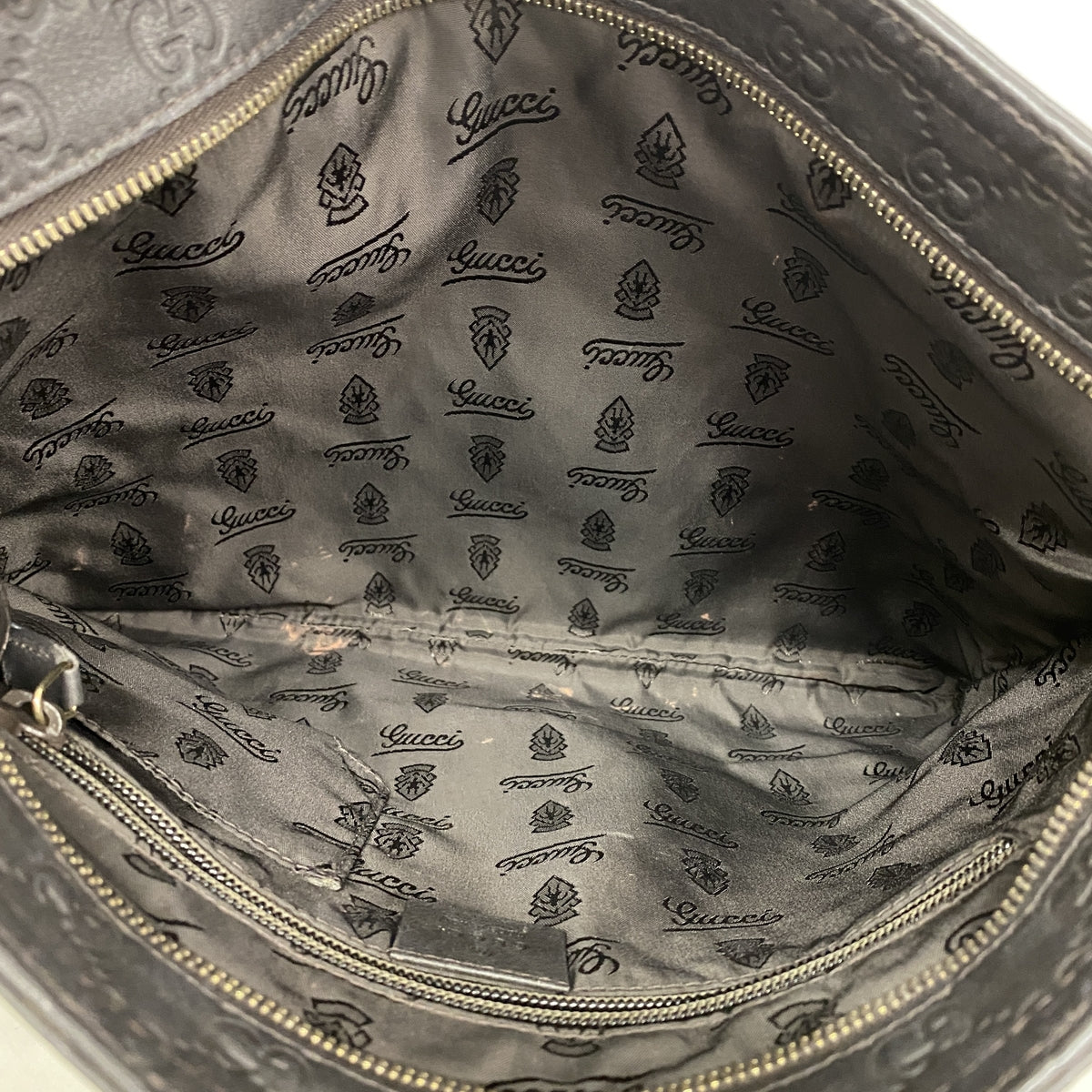 【6ge5829】グッチ ショルダーバッグ グッチシマ 201446 レザー ダークブラウン シャンパンゴールド金具【中古】メンズ