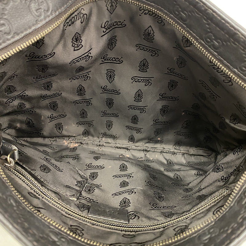 【6ge5829】グッチ ショルダーバッグ グッチシマ 201446 レザー ダークブラウン シャンパンゴールド金具【中古】メンズ