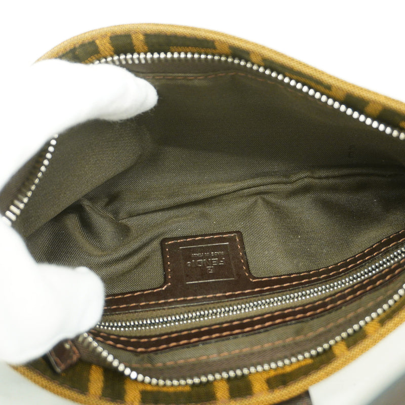 【6ge5834】フェンディ ハンドバッグ ズッカ ナイロンキャンバス ブラウン【中古】レディース
