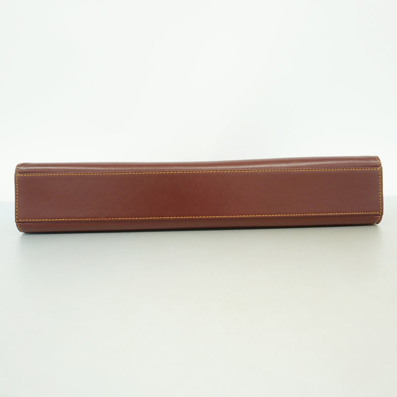 【6ge5837】カルティエ ビジネスバッグ マスト レザー ボルドー ゴールド金具【中古】メンズ