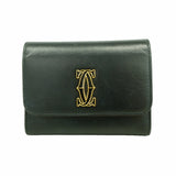 【6ge5838】カルティエ コインケース レザー ブラック ゴールド金具【中古】レディース