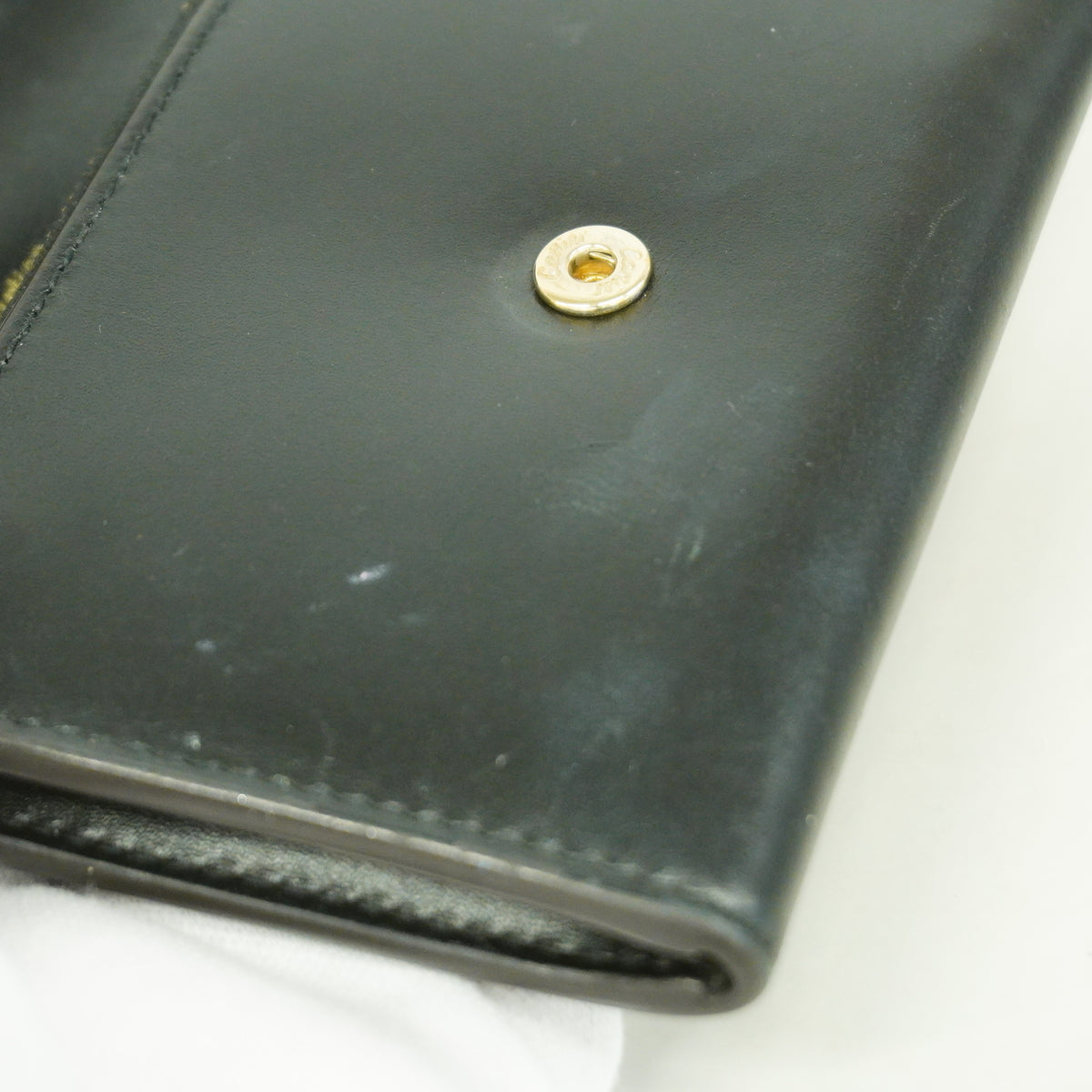 【6ge5838】カルティエ コインケース レザー ブラック ゴールド金具【中古】レディース