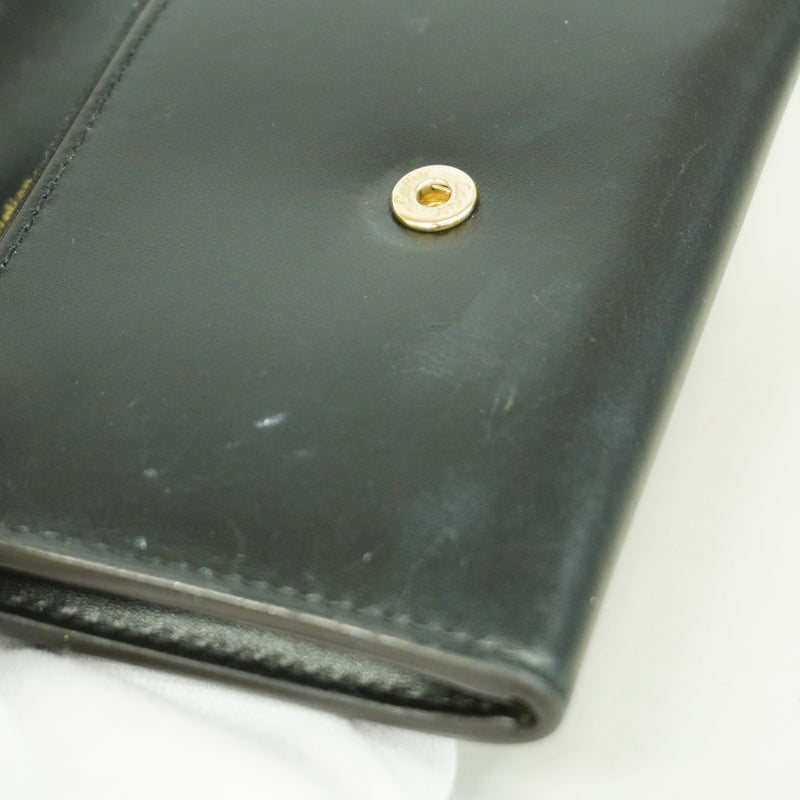【6ge5838】カルティエ コインケース レザー ブラック ゴールド金具【中古】レディース