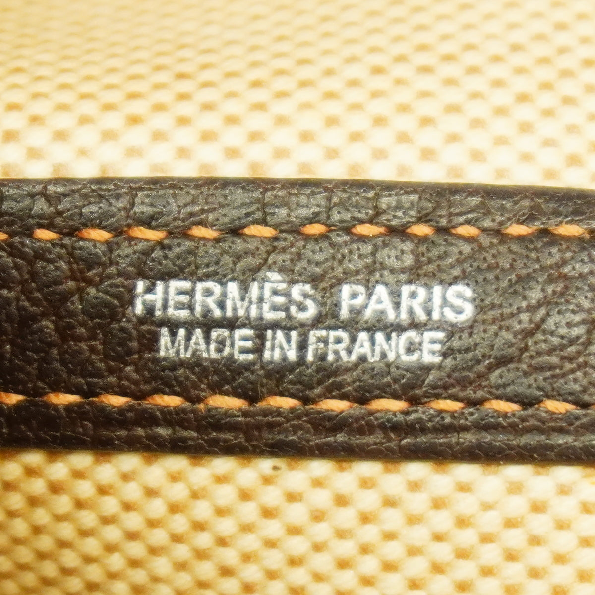 【6ge5856】エルメス トートバッグ ガーデンパーティPM トワルアッシュ ブラウン シルバー金具 □K刻印【中古】レディース