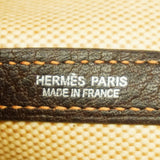 【6ge5856】エルメス トートバッグ ガーデンパーティPM トワルアッシュ ブラウン シルバー金具 □K刻印【中古】レディース