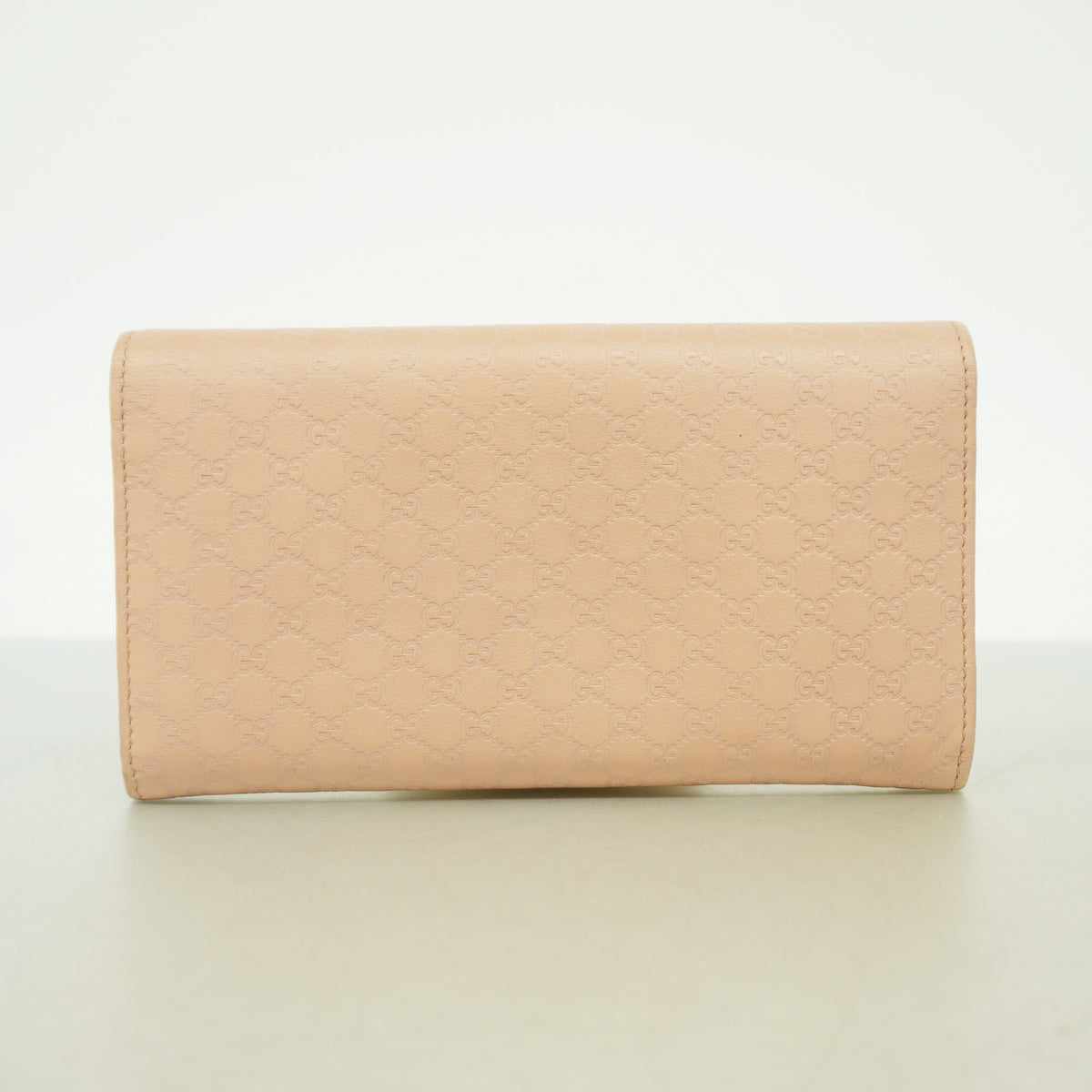 【6ge5859】グッチ 長財布 グッチシマ 388679 レザー ピンク ゴールド金具【中古】レディース