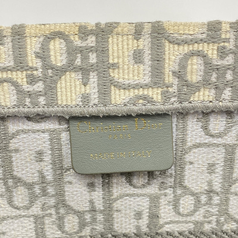 【6ge5869】クリスチャンディオール トートバッグ オブリーク ブックトート キャンバス グレー【中古】レディース