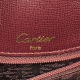 【6ge5873】カルティエ ショルダーバッグ マスト レザー ボルドー ゴールド金具【中古】レディース