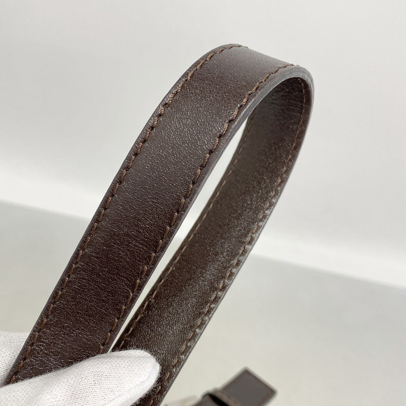 【6ge5876】フェンディ ハンドバッグ ズッカ ナイロンキャンバス ブラウン シルバー金具【中古】レディース