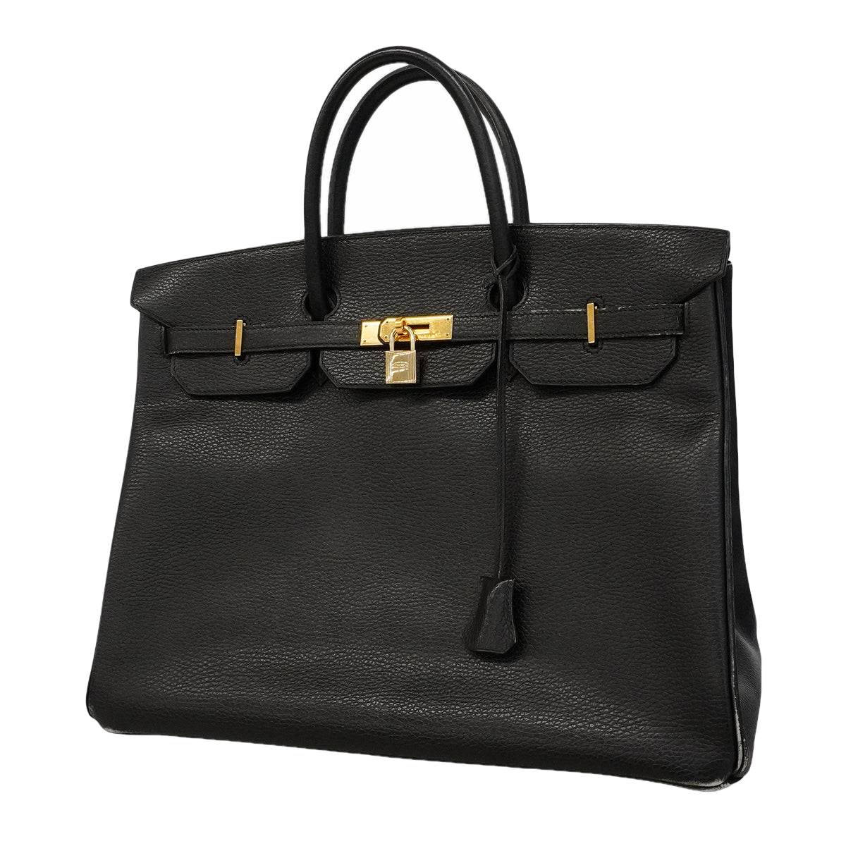 【6ge5881】エルメス ハンドバッグ バーキン40 アルデンヌ ブラック ゴールド金具 □A刻印【中古】メンズ