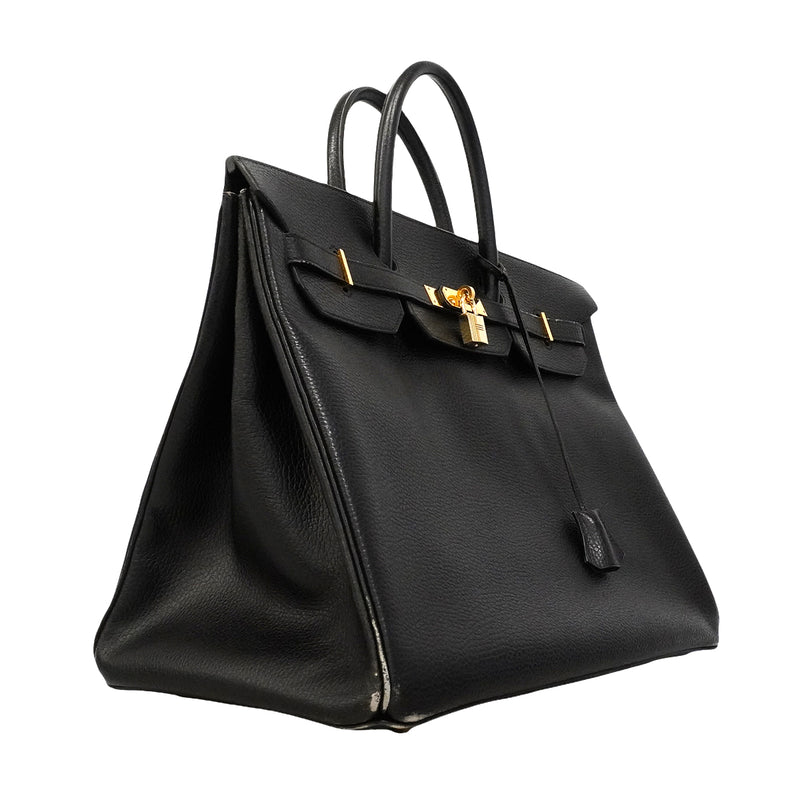 【6ge5881】エルメス ハンドバッグ バーキン40 アルデンヌ ブラック ゴールド金具 □A刻印【中古】メンズ