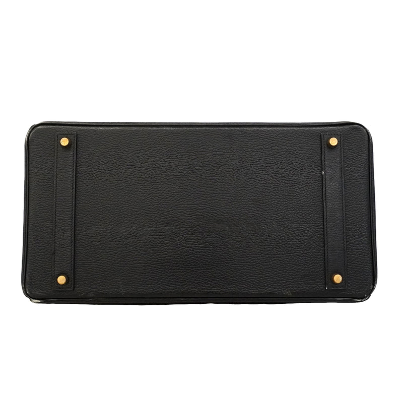 【6ge5881】エルメス ハンドバッグ バーキン40 アルデンヌ ブラック ゴールド金具 □A刻印【中古】メンズ