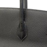 【6ge5881】エルメス ハンドバッグ バーキン40 アルデンヌ ブラック ゴールド金具 □A刻印【中古】メンズ