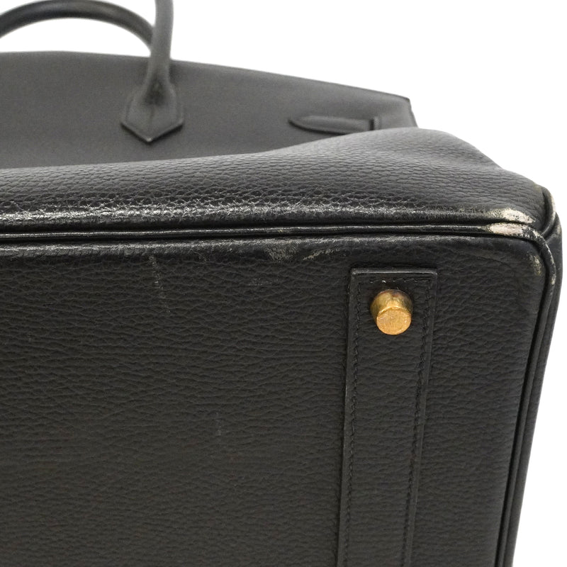 【6ge5881】エルメス ハンドバッグ バーキン40 アルデンヌ ブラック ゴールド金具 □A刻印【中古】メンズ