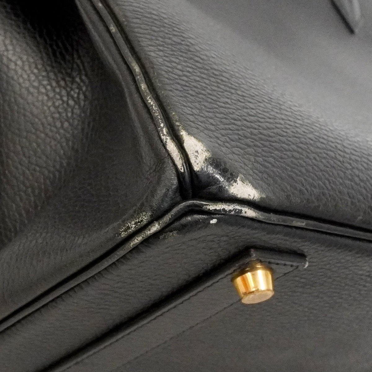 【6ge5881】エルメス ハンドバッグ バーキン40 アルデンヌ ブラック ゴールド金具 □A刻印【中古】メンズ