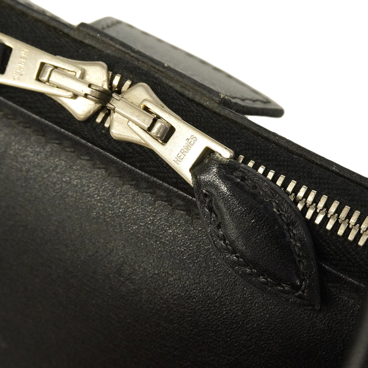 【6ge5882】エルメス ハンドバッグ パリボンベイ27 ボックスカーフ ブラック ナチュラル シルバー金具 □J刻印【中古】レディース
