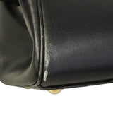 【6ge5882】エルメス ハンドバッグ パリボンベイ27 ボックスカーフ ブラック ナチュラル シルバー金具 □J刻印【中古】レディース