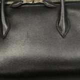 【6ge5882】エルメス ハンドバッグ パリボンベイ27 ボックスカーフ ブラック ナチュラル シルバー金具 □J刻印【中古】レディース