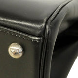 【6ge5882】エルメス ハンドバッグ パリボンベイ27 ボックスカーフ ブラック ナチュラル シルバー金具 □J刻印【中古】レディース