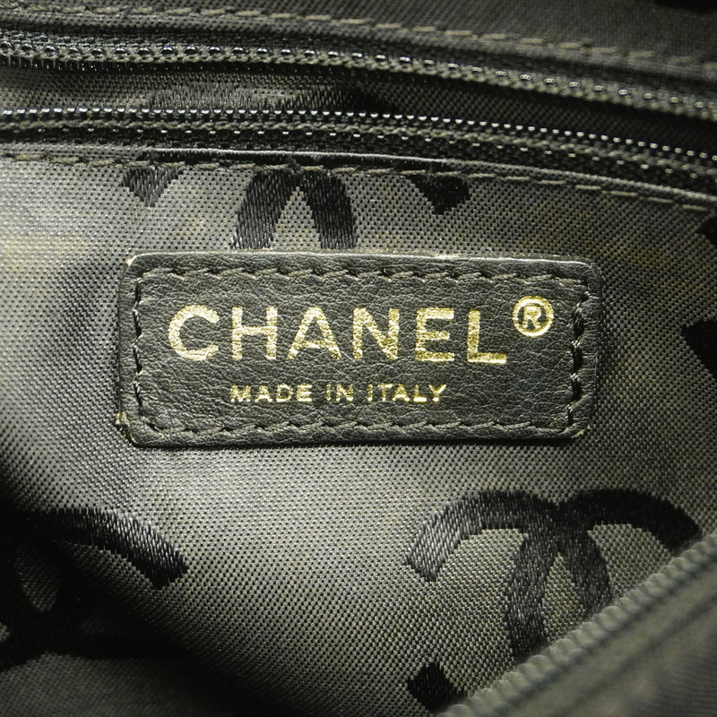 【6ge5892-k】シャネル ハンドバッグ ワイルドステッチ レザー ブラック ゴールド金具【中古】レディース