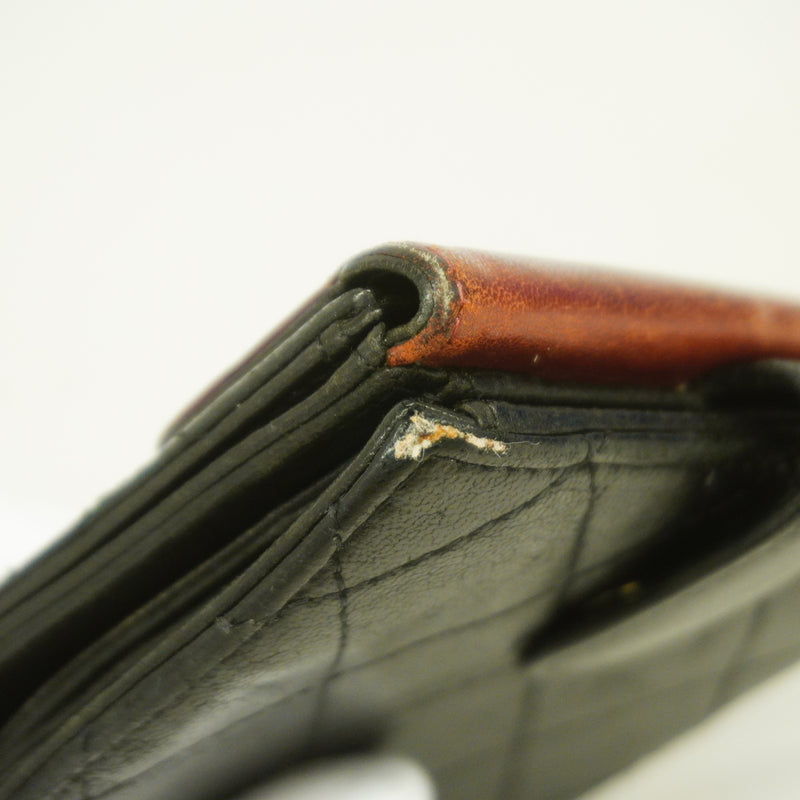 【6ge5905-k】シャネル 財布 マトラッセ ラムスキン ブラック シルバー金具【中古】レディース