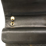 【6ge5907】シャネル ショルダーバッグ マトラッセ Wフラップ Wチェーン ラムスキン ブラック ゴールド金具【中古】レディース