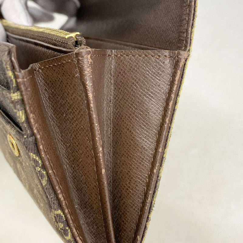 【6ge5915-k】ルイヴィトン 長財布 モノグラム・ミニラン ポルトフォイユサラ M95234 エベヌ【中古】レディース