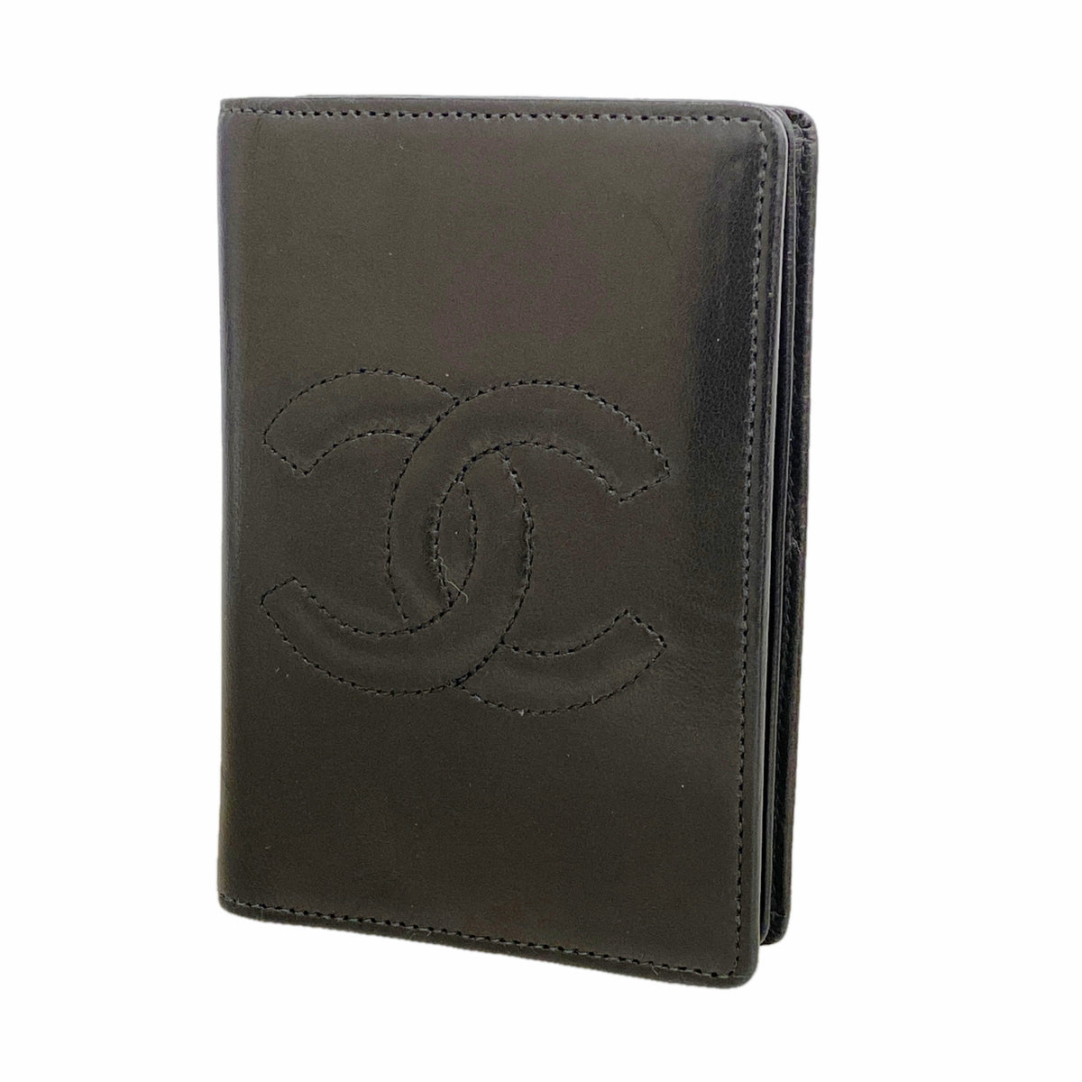 【6ge5927】シャネル カードケース ラムスキン ブラック【中古】レディース