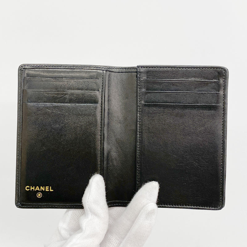 【6ge5927】シャネル カードケース ラムスキン ブラック【中古】レディース