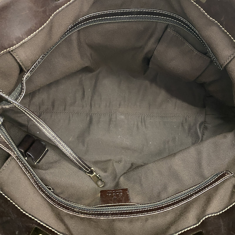 【6ge5933-k】グッチ トートバッグ GGキャンバス ホースビット 145993 キャンバス ベージュ ブラウン ゴールド金具【中古】レディース