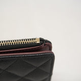 【6ge5940】シャネル 長財布 マトラッセ キャビアスキン ブラック シャンパンゴールド金具【中古】レディース