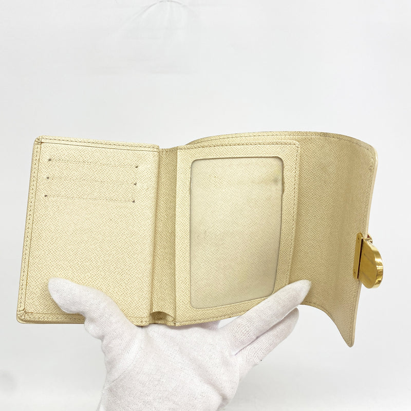 【6ge5970-k】ルイヴィトン 三つ折り財布 ダミエ・アズール ポルトフォイユジョイ N60030 ホワイト【中古】レディース
